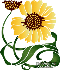 Kleine zonnebloem - sjabloon voor decoratie