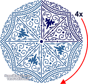 Groot klassiek medaillon 81 (1/4) - sjabloon voor decoratie