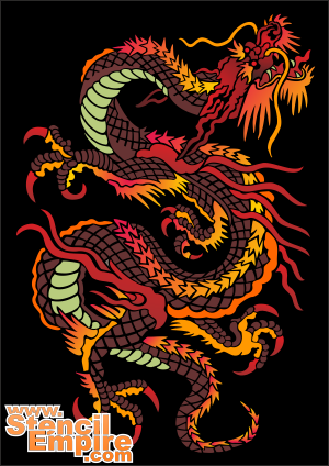 Grote draak (Oosterse stijl stencils)