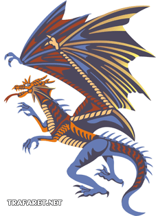 Draak in de verdediging (Draken sjablonen)