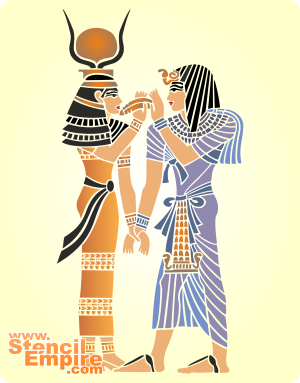 Farao en godin - sjabloon voor decoratie
