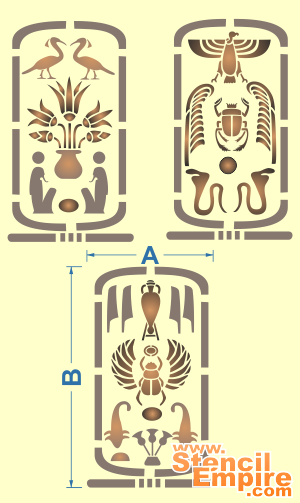 Drie papyrusrollen - sjabloon voor decoratie