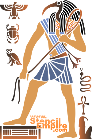 God Thoth - sjabloon voor decoratie