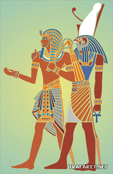 Toetanchamon en Horus - sjabloon voor decoratie