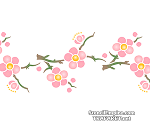 Sakura rand 101 - sjabloon voor decoratie