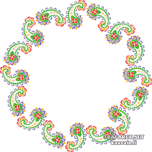 Paisley cirkel 122 - sjabloon voor decoratie
