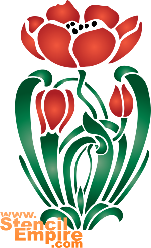 Rode tulp - sjabloon voor decoratie