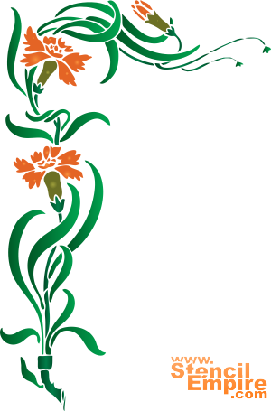 Hoek anjers - sjabloon voor decoratie