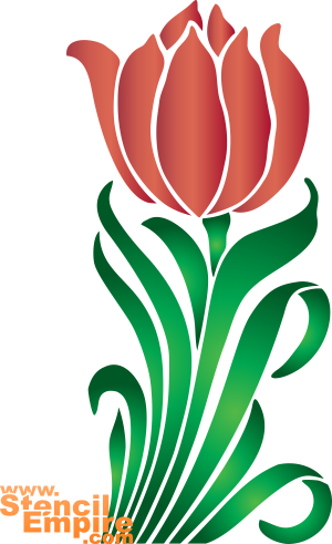 Grote tulp - sjabloon voor decoratie