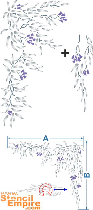 Rand med klokjesbloemen - sjabloon voor decoratie