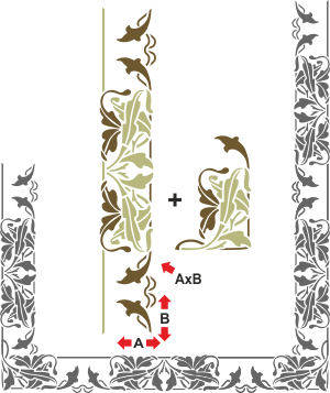 Grote lelies (border) - sjabloon voor decoratie