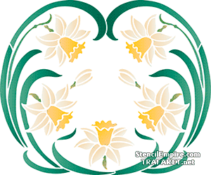 Lente narcissen 086b - sjabloon voor decoratie