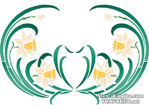 Lente narcissen 086d - sjabloon voor decoratie
