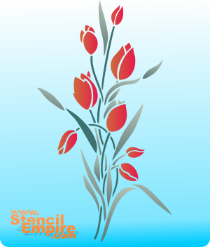 Boeket tulpen - sjabloon voor decoratie