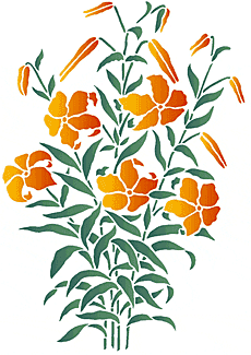 Lelie boeket - sjabloon voor decoratie