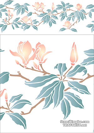 Magnolia - sjabloon voor decoratie