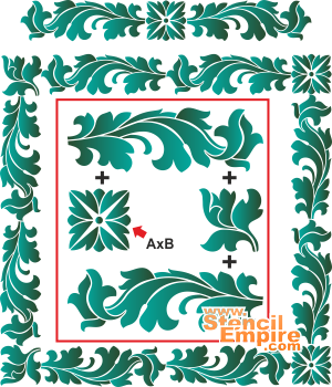 Bladverliezende set - sjabloon voor decoratie