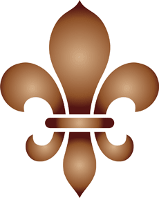 Fleur-de-lis 02. Pak van 6 stuks. (Kleine groothandel in stencils met motieven)