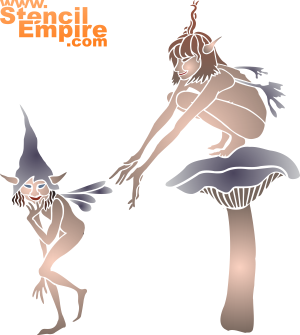 Helper en elf (Stencils gebaseerd op verhalen)