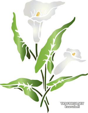 Grote calla lelies A (Stencils met tuin- en veldbloemen)