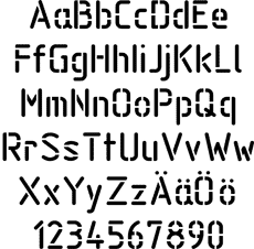 Lettertype GOST B - sjabloon voor decoratie