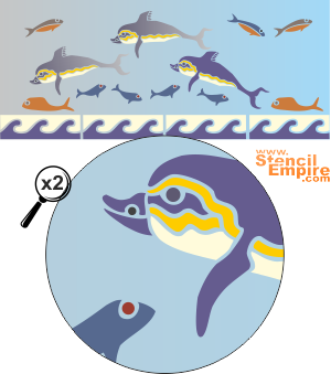 Dolfijnen van Kreta - sjabloon voor decoratie