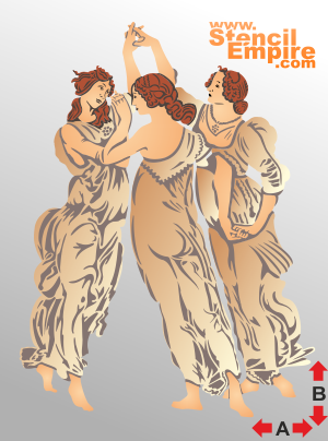Drie gratiën (Stencils met historische kunst)
