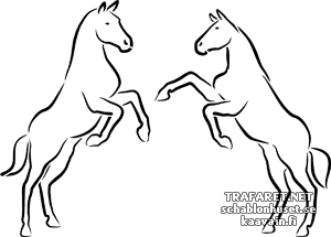 Twee paarden 1a - sjabloon voor decoratie