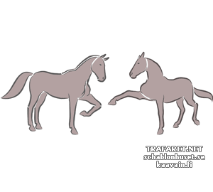 Twee paarden 5c - sjabloon voor decoratie