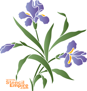 Irisstruik - sjabloon voor decoratie