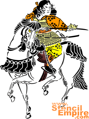 Krijger te paard - sjabloon voor decoratie