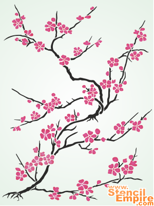 Sakura uit Japan - sjabloon voor decoratie
