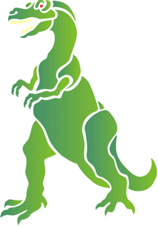 Groene dinosaurus - sjabloon voor decoratie