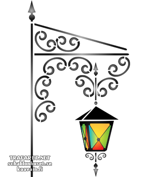 Gekleurde lantaarn 08 - sjabloon voor decoratie