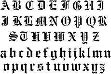 Vintage Engels lettertype - sjabloon voor decoratie
