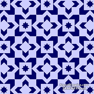 Marokkaanse mozaïek 06 (Muursjablonen met herhalende patronen)