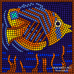 Papegaaivis (mozaïek) - sjabloon voor decoratie