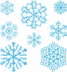 Acht sneeuwvlokken IV - sjabloon voor decoratie