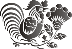 Chinese haan - sjabloon voor decoratie