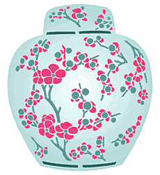 Sakura vaas - sjabloon voor decoratie
