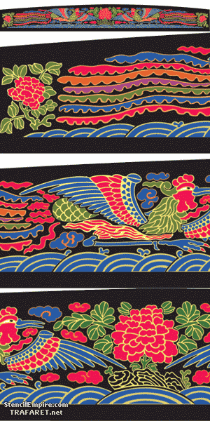 Chinese feniksen - sjabloon voor decoratie