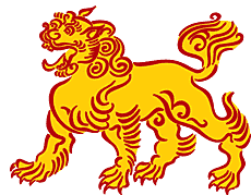 Oosterse leeuw - sjabloon voor decoratie