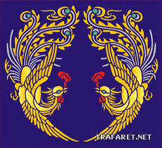 Phoenix medaillon - sjabloon voor decoratie