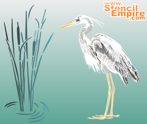Reiger en riet - sjabloon voor decoratie