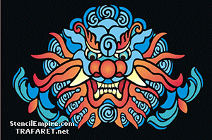 Drakenmasker - sjabloon voor decoratie