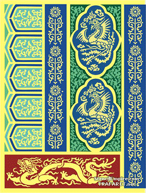Groot paneel met draken - sjabloon voor decoratie