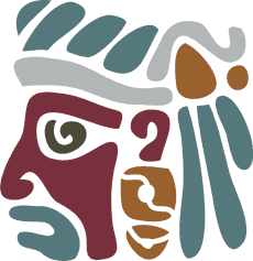 Maya gezicht - sjabloon voor decoratie