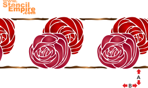Twee rozen rand - sjabloon voor decoratie