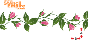 Roze rand (Stencils met tuin- en wilde rozen)