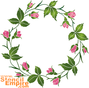 Roze medaillon (Stencils met tuin- en wilde rozen)